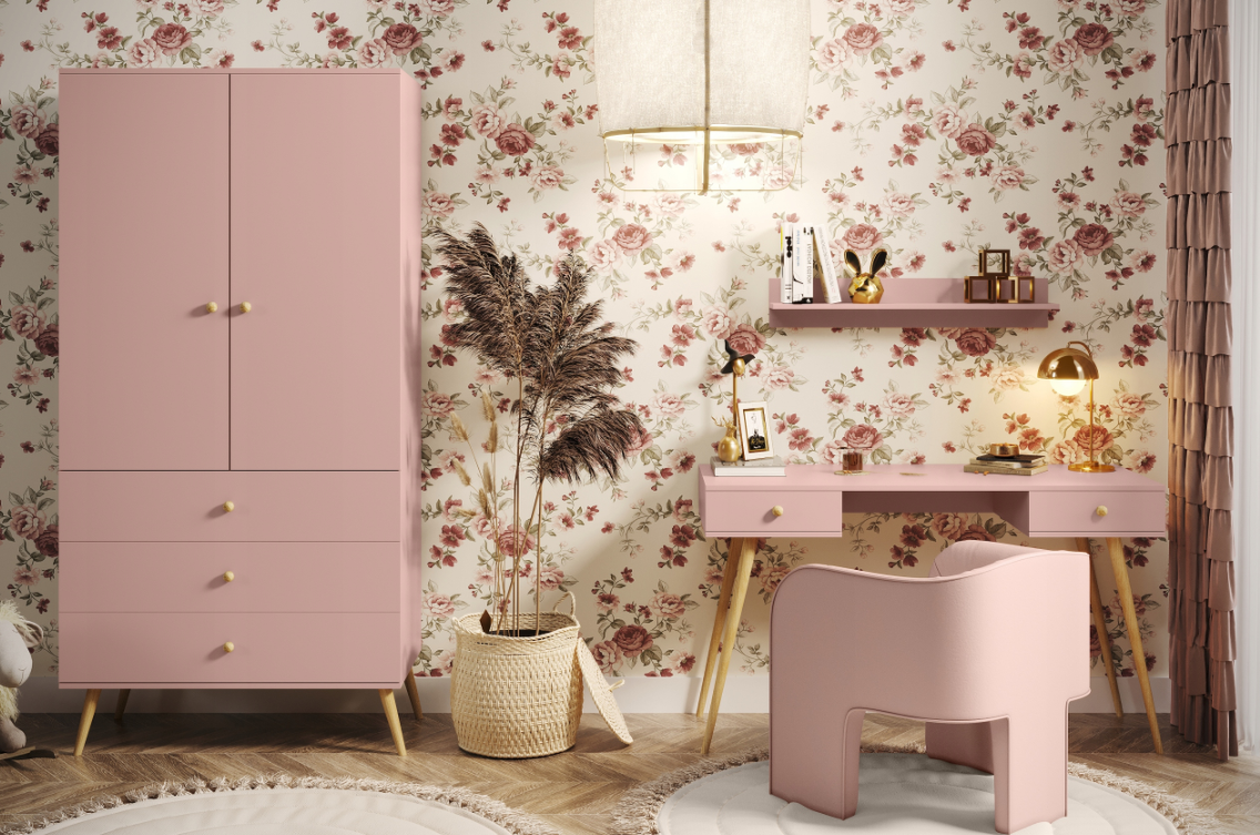 Kolekcja mebli ROSE róż naturalny salon